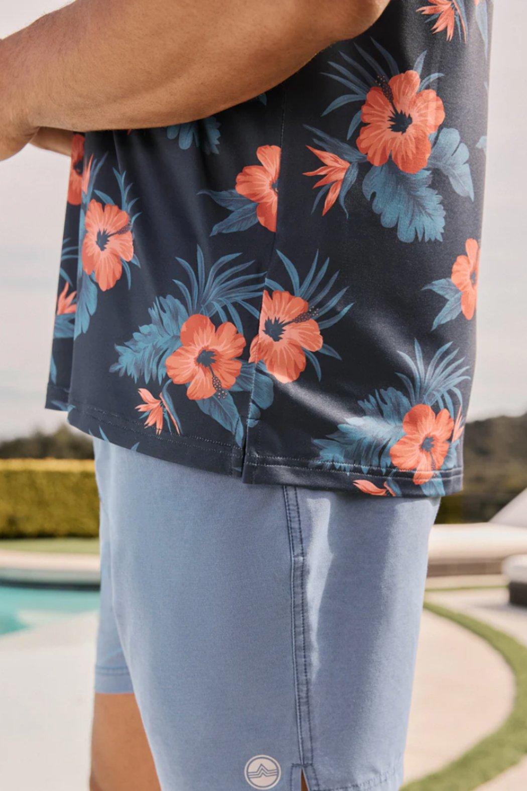 Tampa Hibiscus Print Polo Product Image