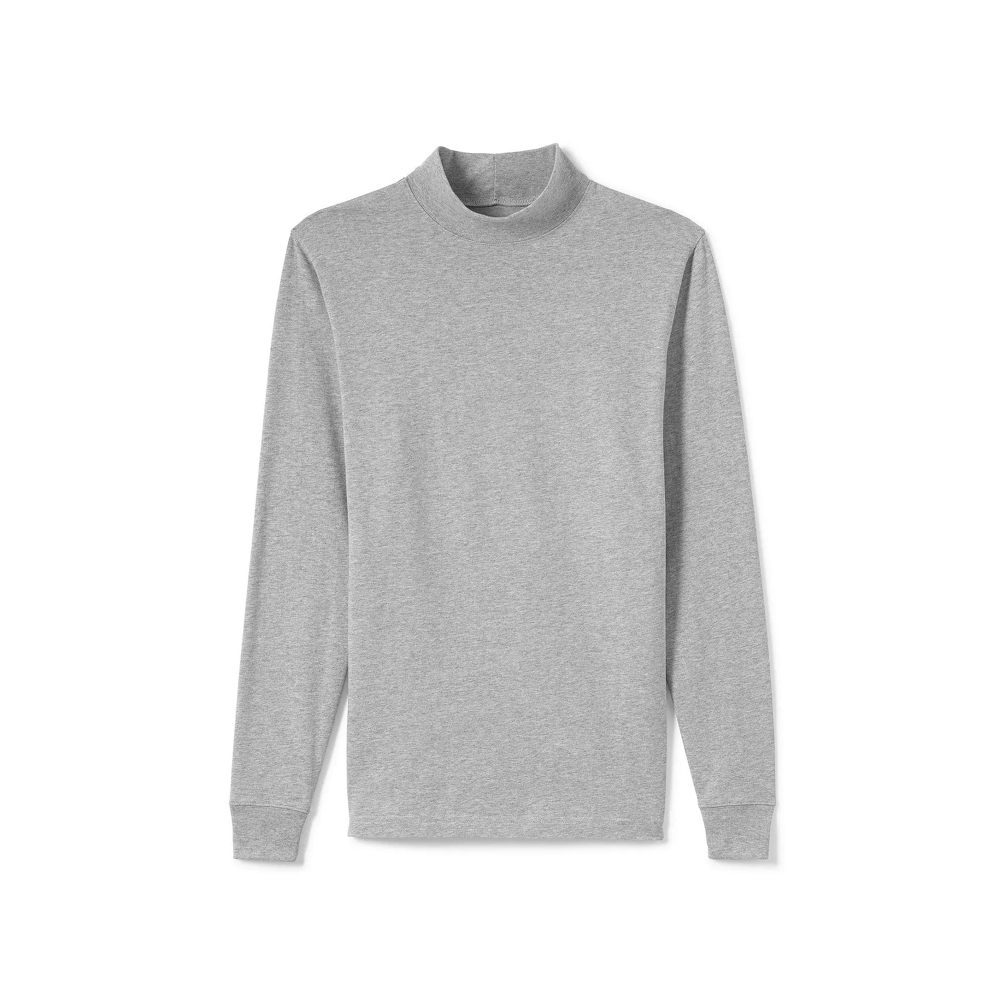 Men's Lands' End Super-T Mock Turtleneck, Size: Small, Gray Grey Product Image