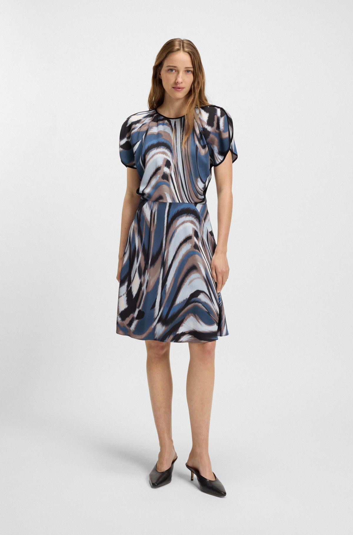Satin dress with swirl print Product Image