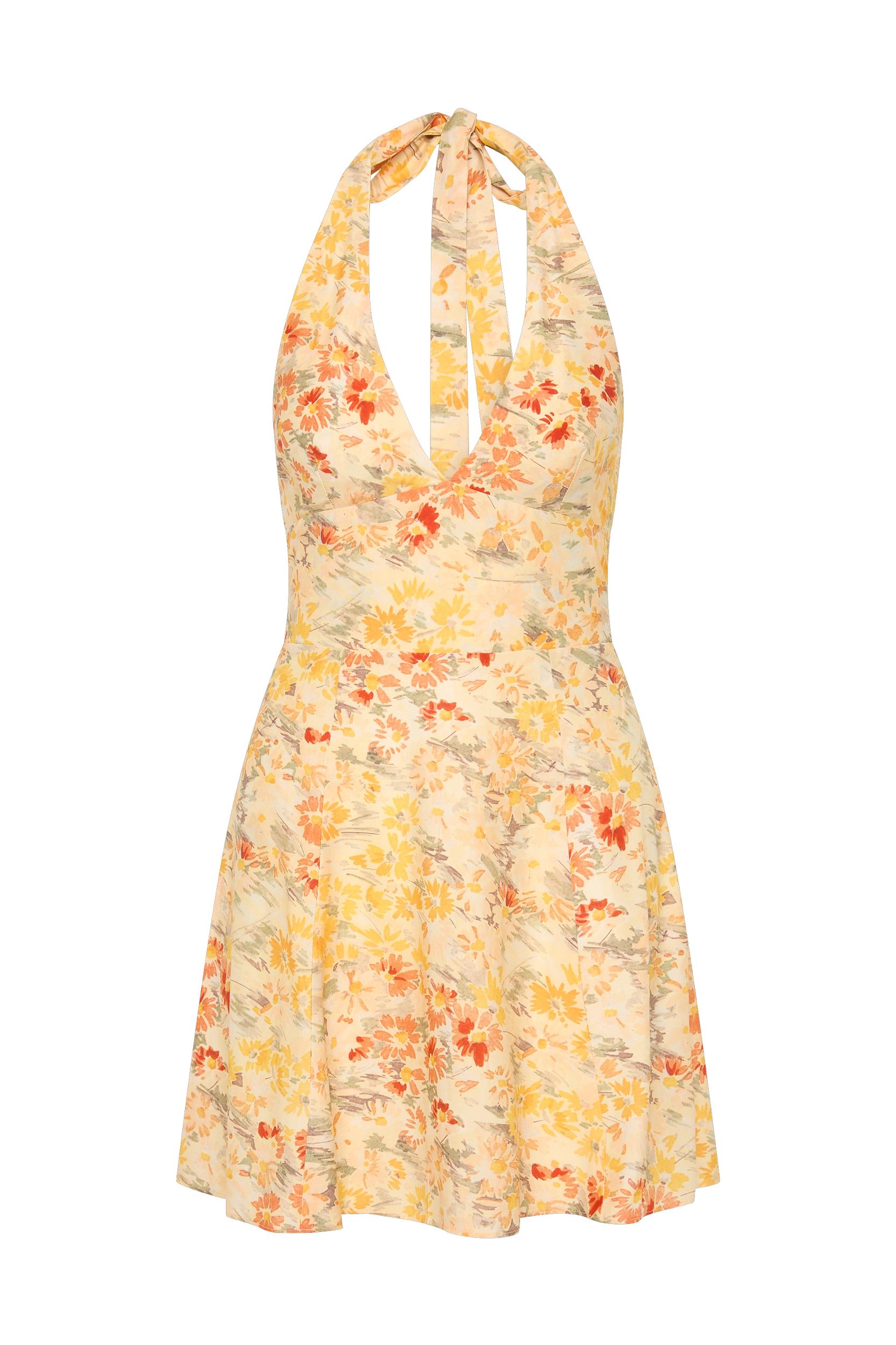 Yvonne Midi Dress Adeline Floral Yellow - Final Sale Product Image