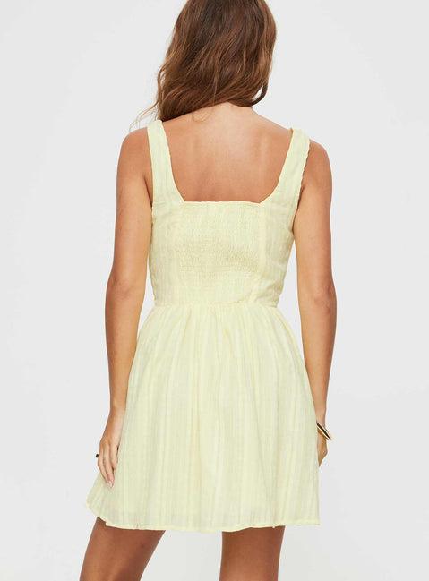 Lorinda Mini Dress Yellow Product Image