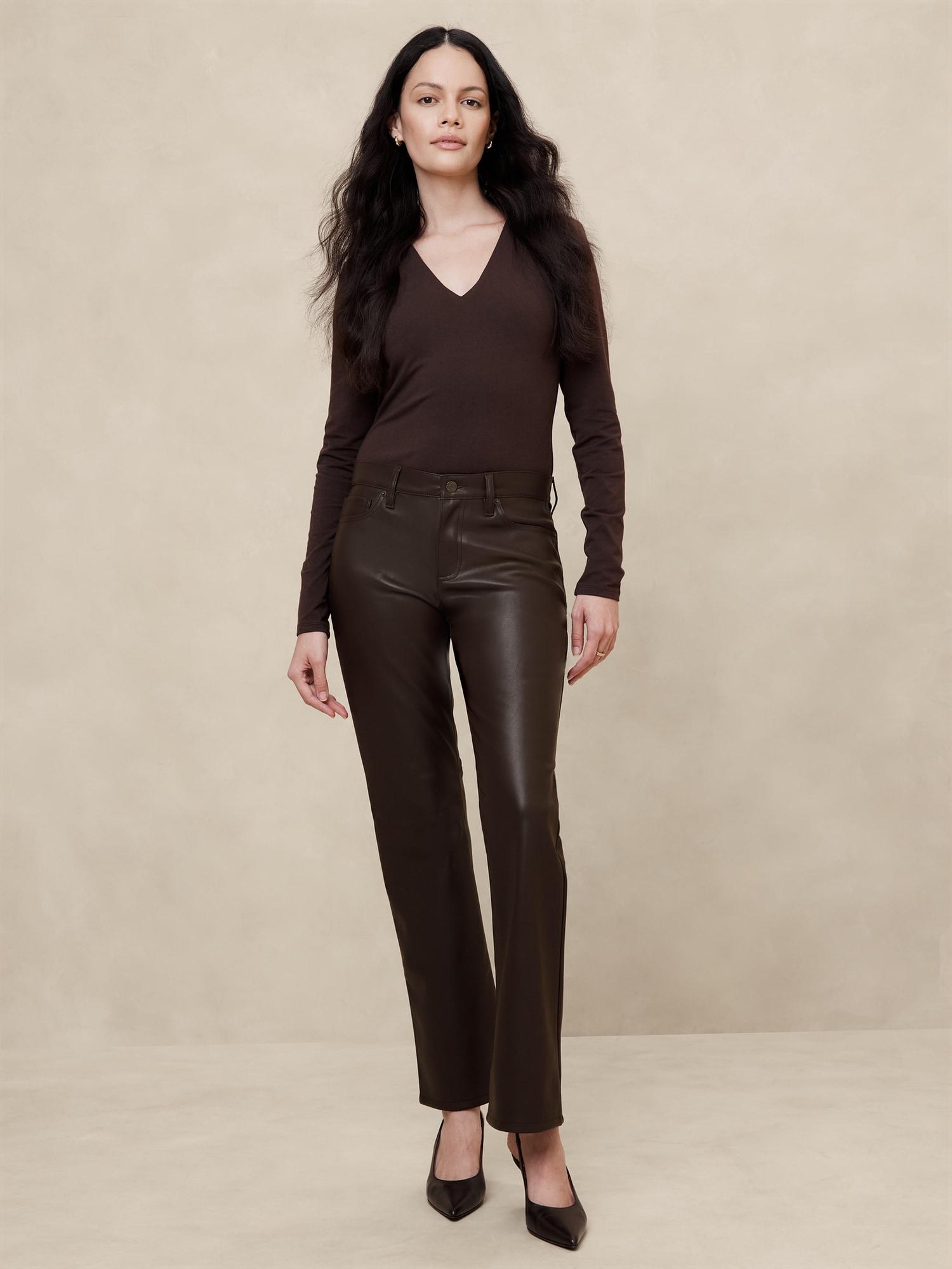 Mid-Rise Bootcut Vegan Leather Pant Product Image