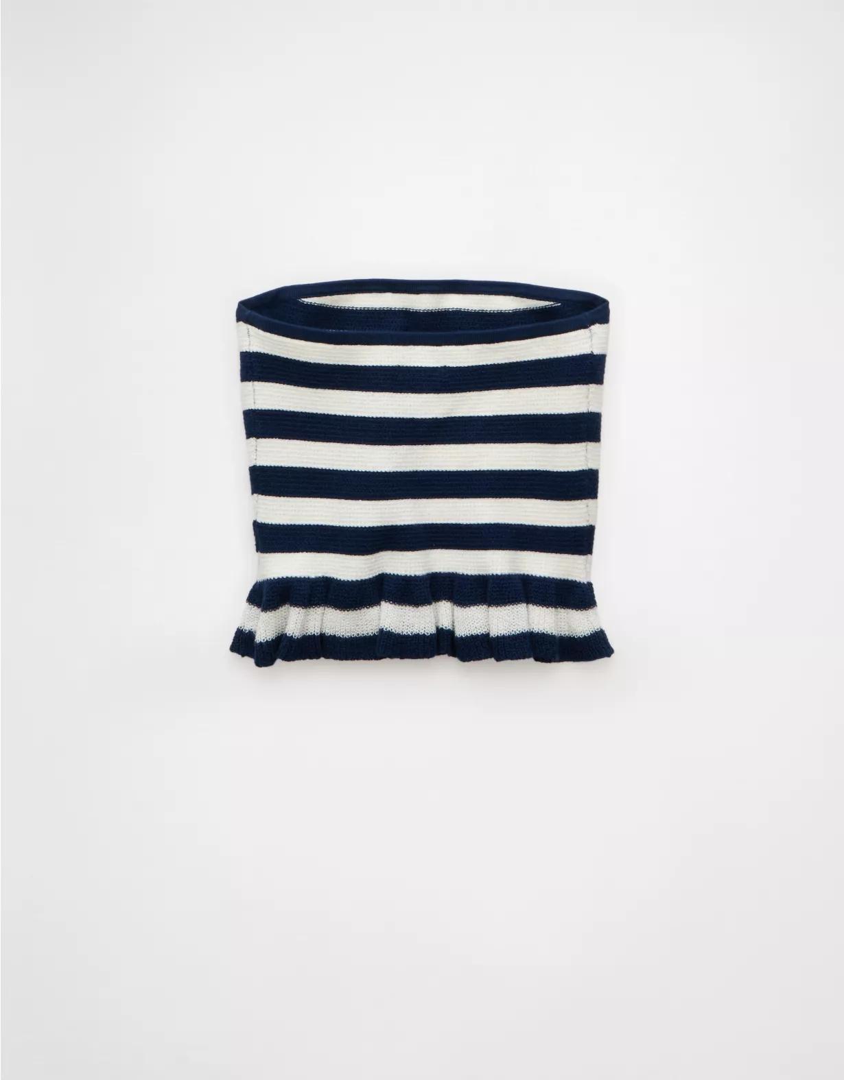 AE Cropped Peplum Sweater Tube Top Product Image