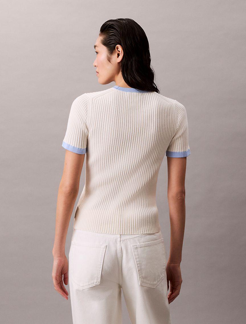 Cotton Ribbed Slim T-Shirt  Product Image