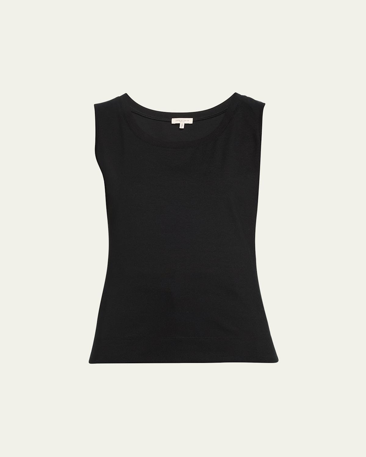 Stretch Cotton Scoop Neck Tank Product Image