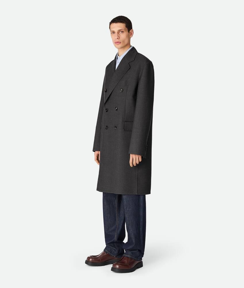 Men's Double Wool Coat in Anthracite melange Product Image