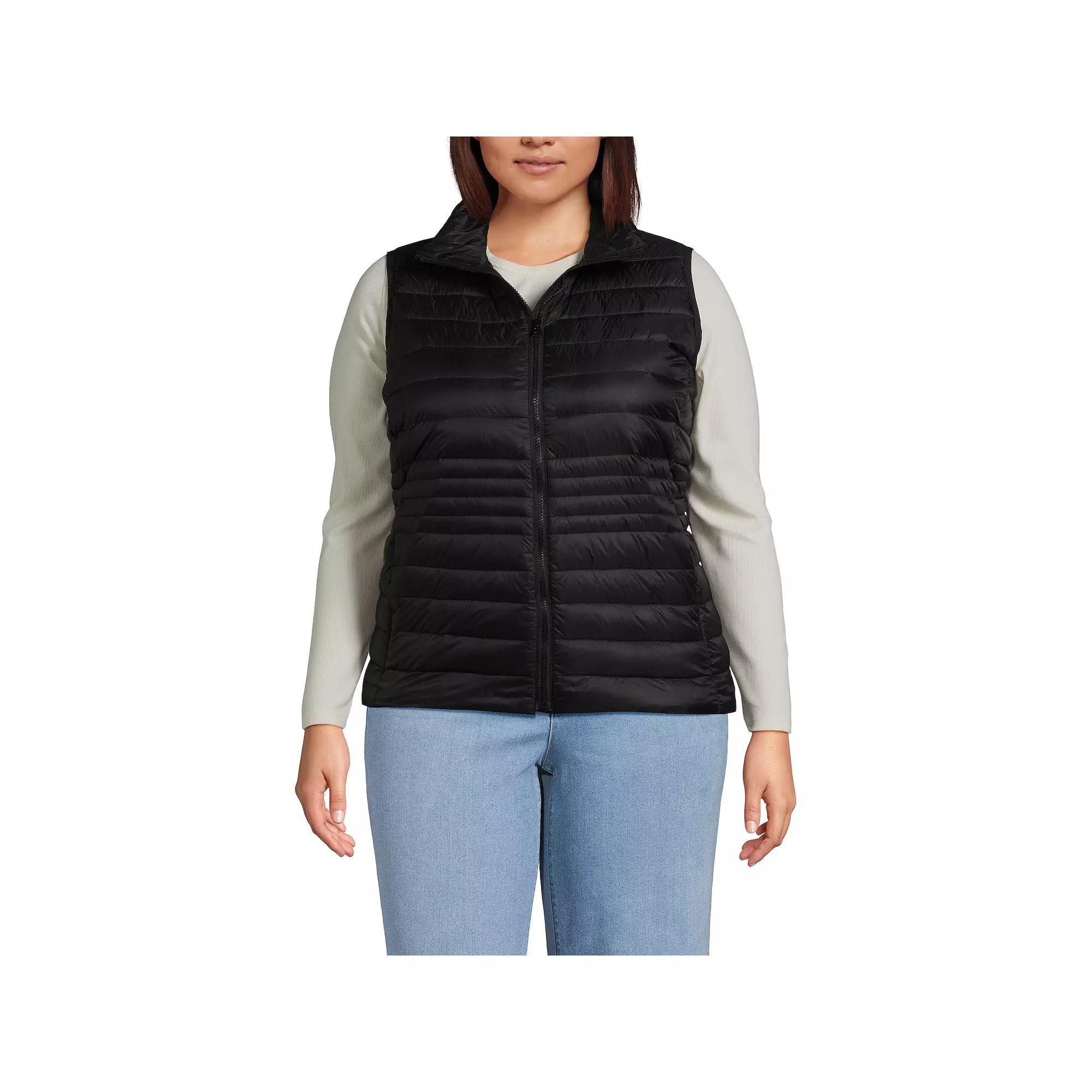 Plus Size Lands' End Wanderweight Down Vest, Women's, Size: 3XL, Deep  Blue Product Image