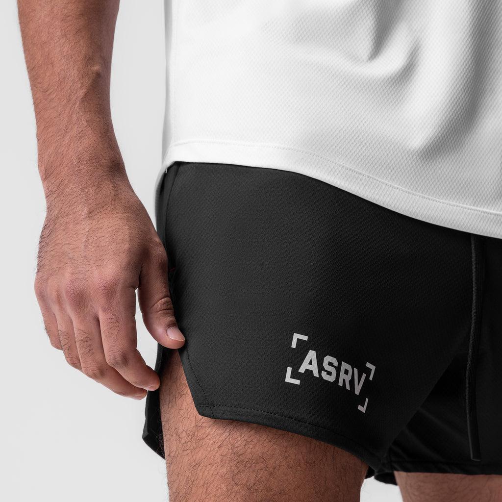 0993. AeroSilver® 5" Linerless Short - Black "Brackets" Male Product Image