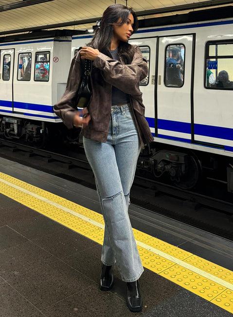 Holland High Rise Straight Leg Jeans Denim Product Image