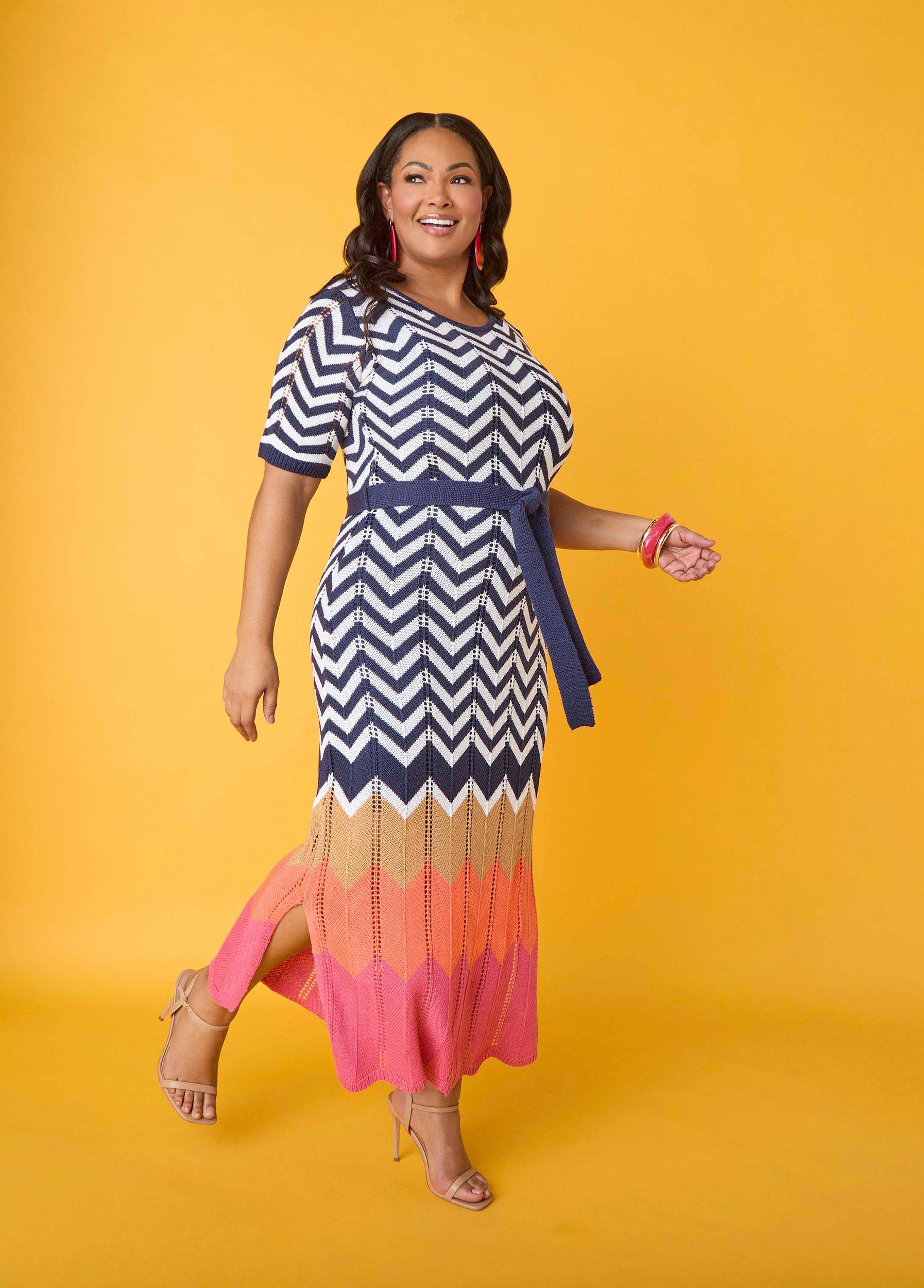 Zig Zag Pointelle Maxi Dress Product Image