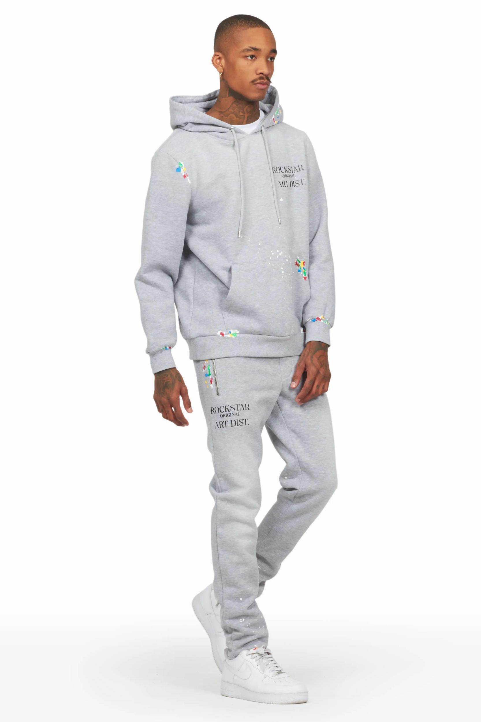 Rockstar Art Dist. Heather Grey Slim Fit track Set Male Product Image