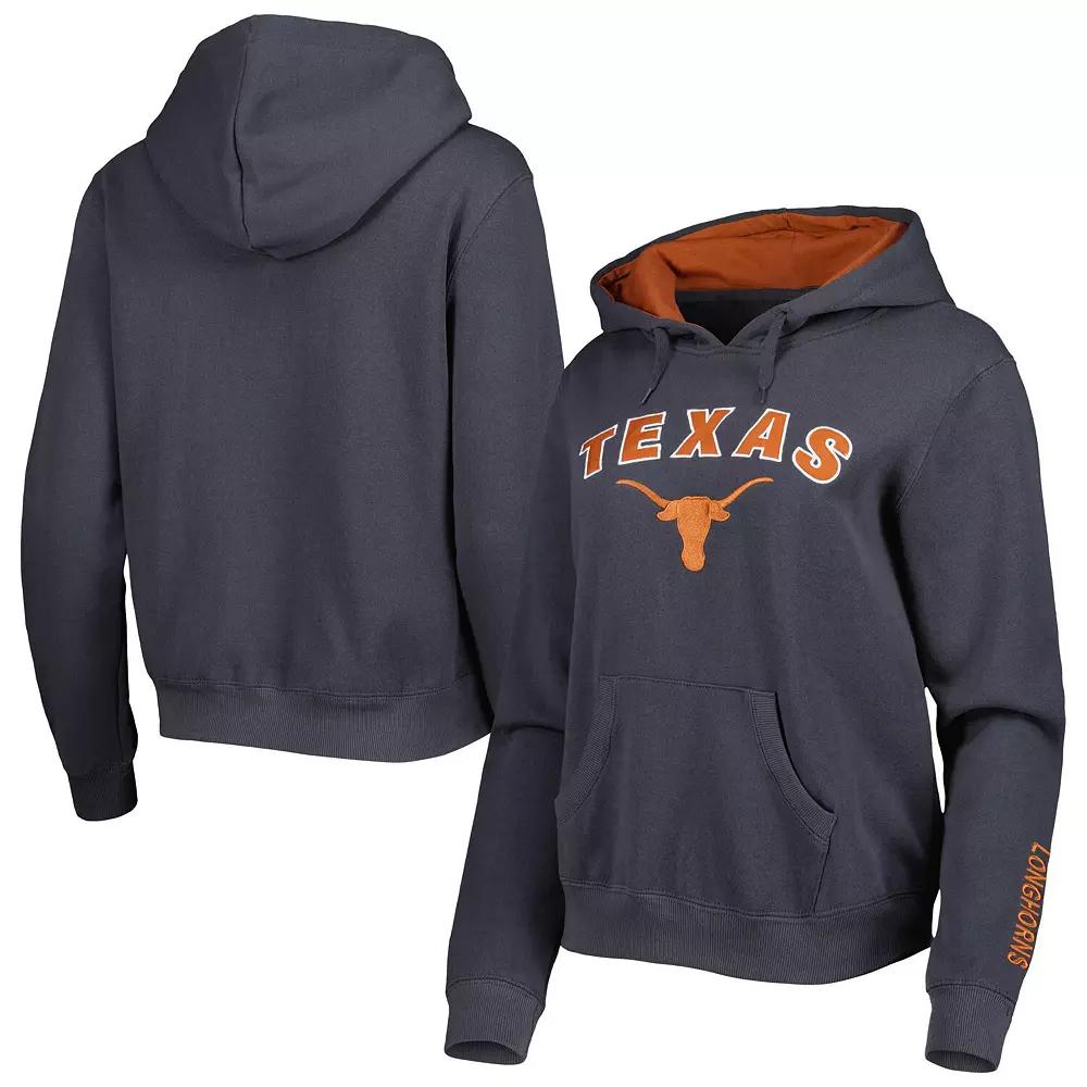 Women's Colosseum Charcoal Texas Longhorns Arch & Logo Pullover Hoodie,  Product Image