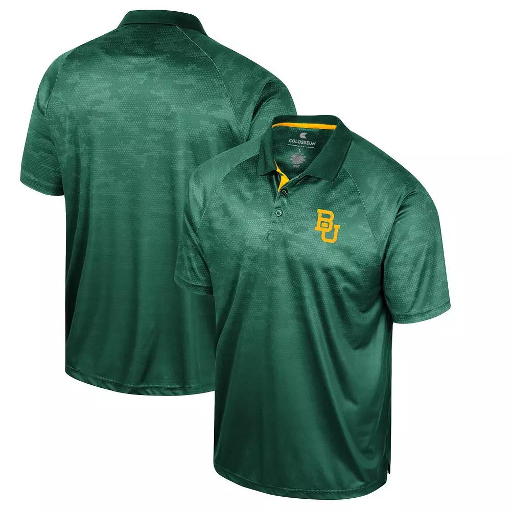 Men's Colosseum Green Baylor Bears Honeycomb Raglan Polo,  Product Image