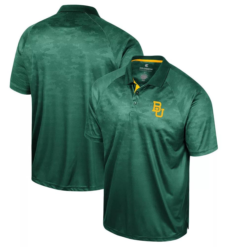 Men's Colosseum Green Baylor Bears Honeycomb Raglan Polo,  Product Image