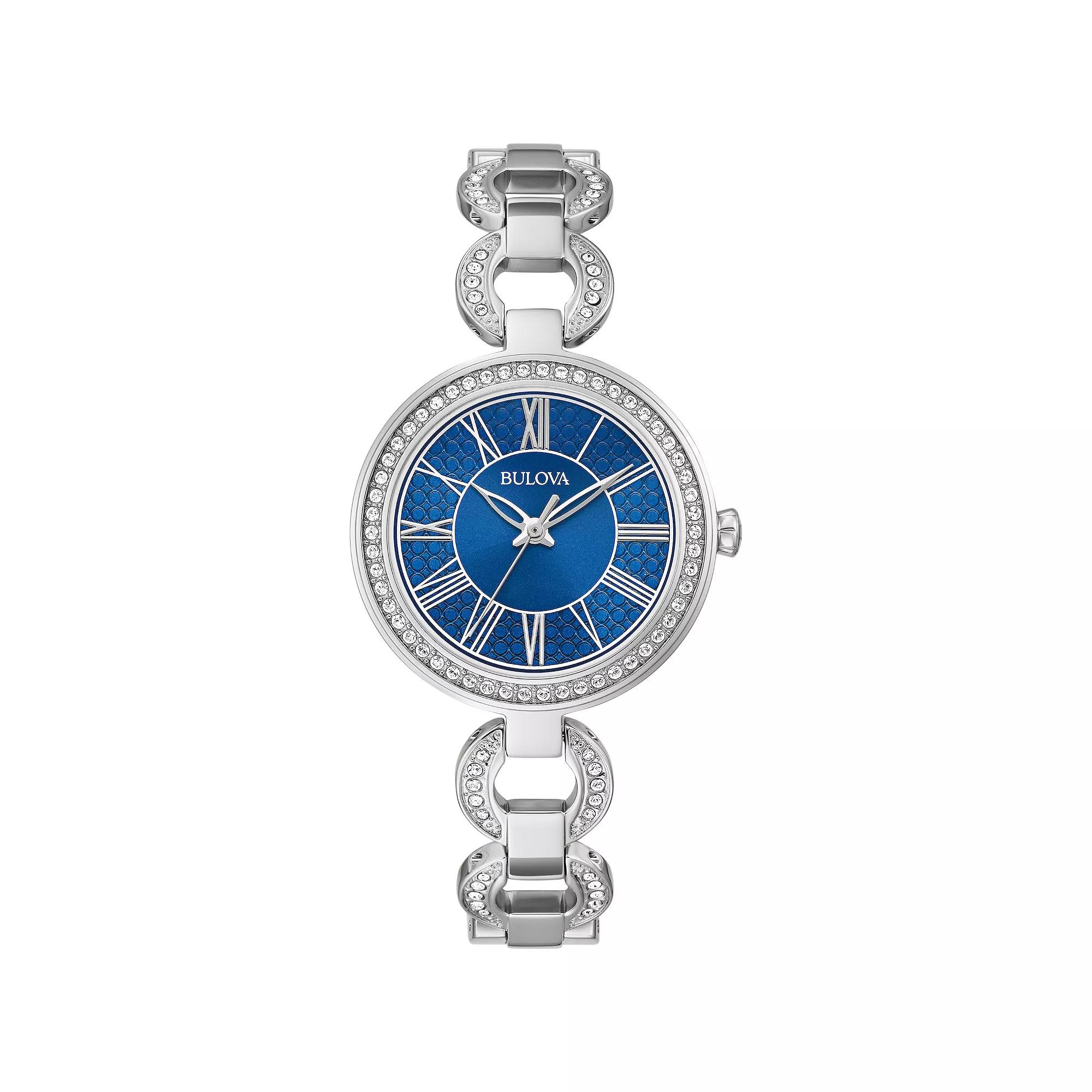Bulova Womens Stainless Steel Crystal Accent Bracelet Watch Silver Product Image