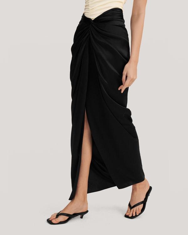 Malus Draped Front Knot Skirt Product Image