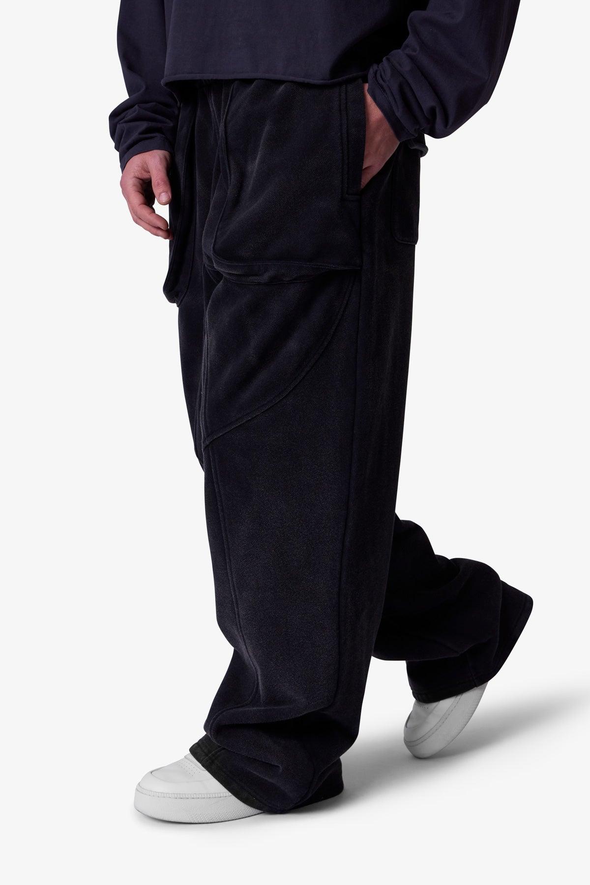 Cross Seamed Sweatpants - Washed Black Product Image