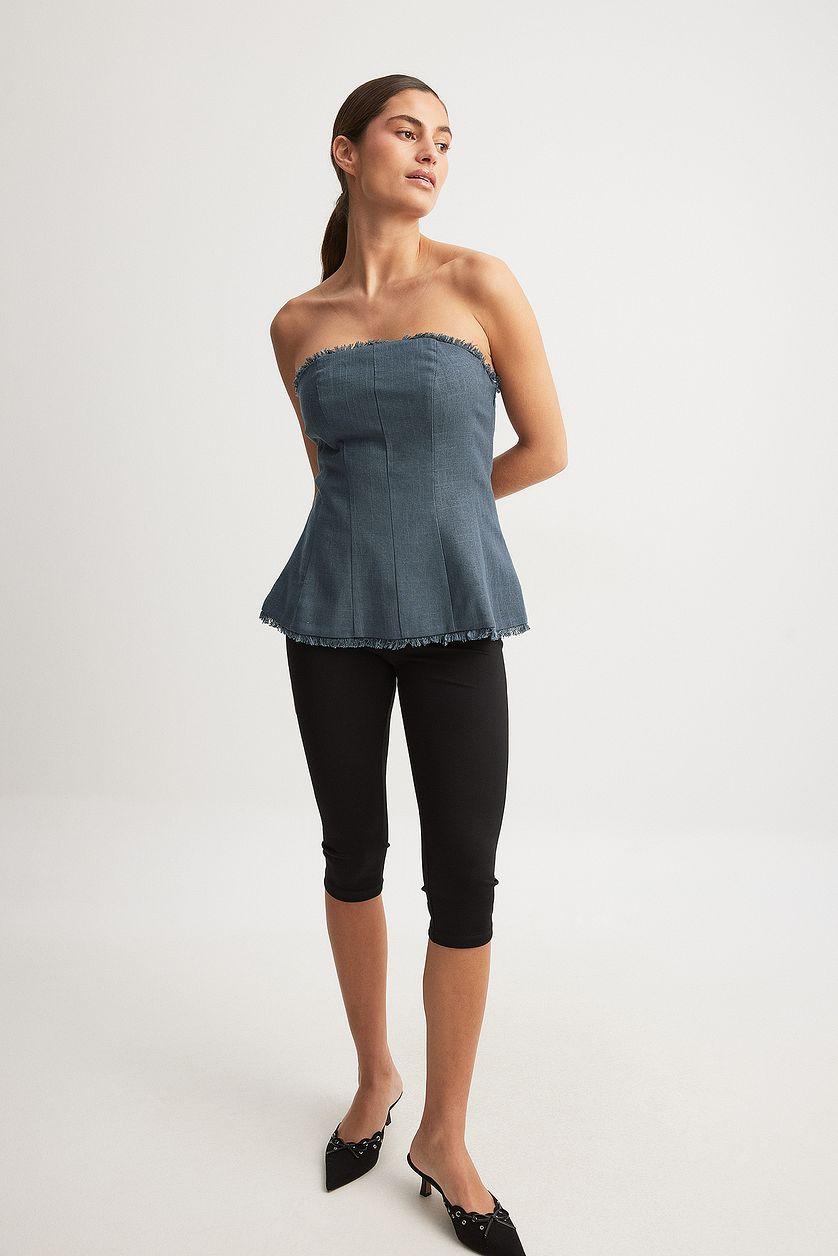 Linen Blend Bandeau Top Product Image
