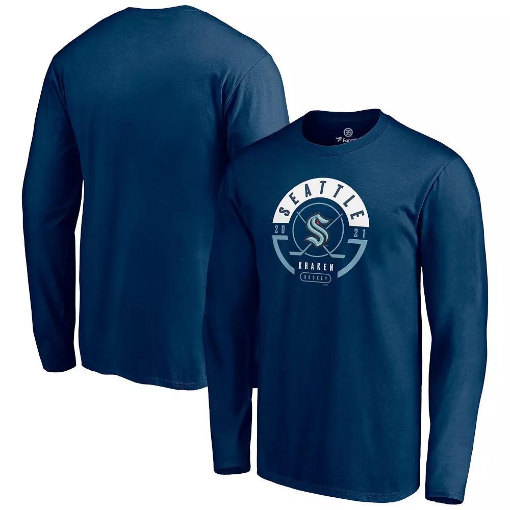 Mens Fanatics Deep Sea Blue Seattle Kraken Block Party Long Sleeve T-Shirt Krk Blue Product Image