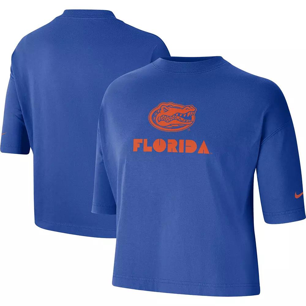 Women's Nike Royal Florida Gators Crop Performance T-Shirt,  Product Image
