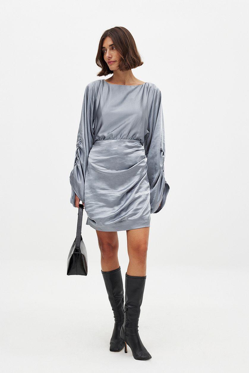 Draped Detail Satin Dress Product Image
