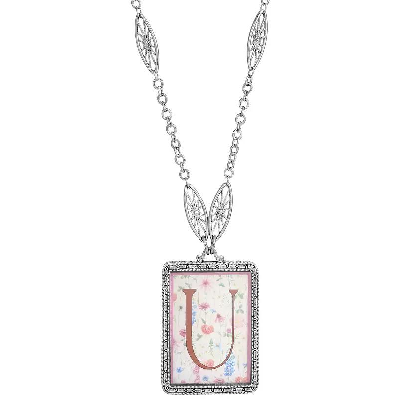 1928 Floral Motif Initial Pendant, Womens, Q Product Image