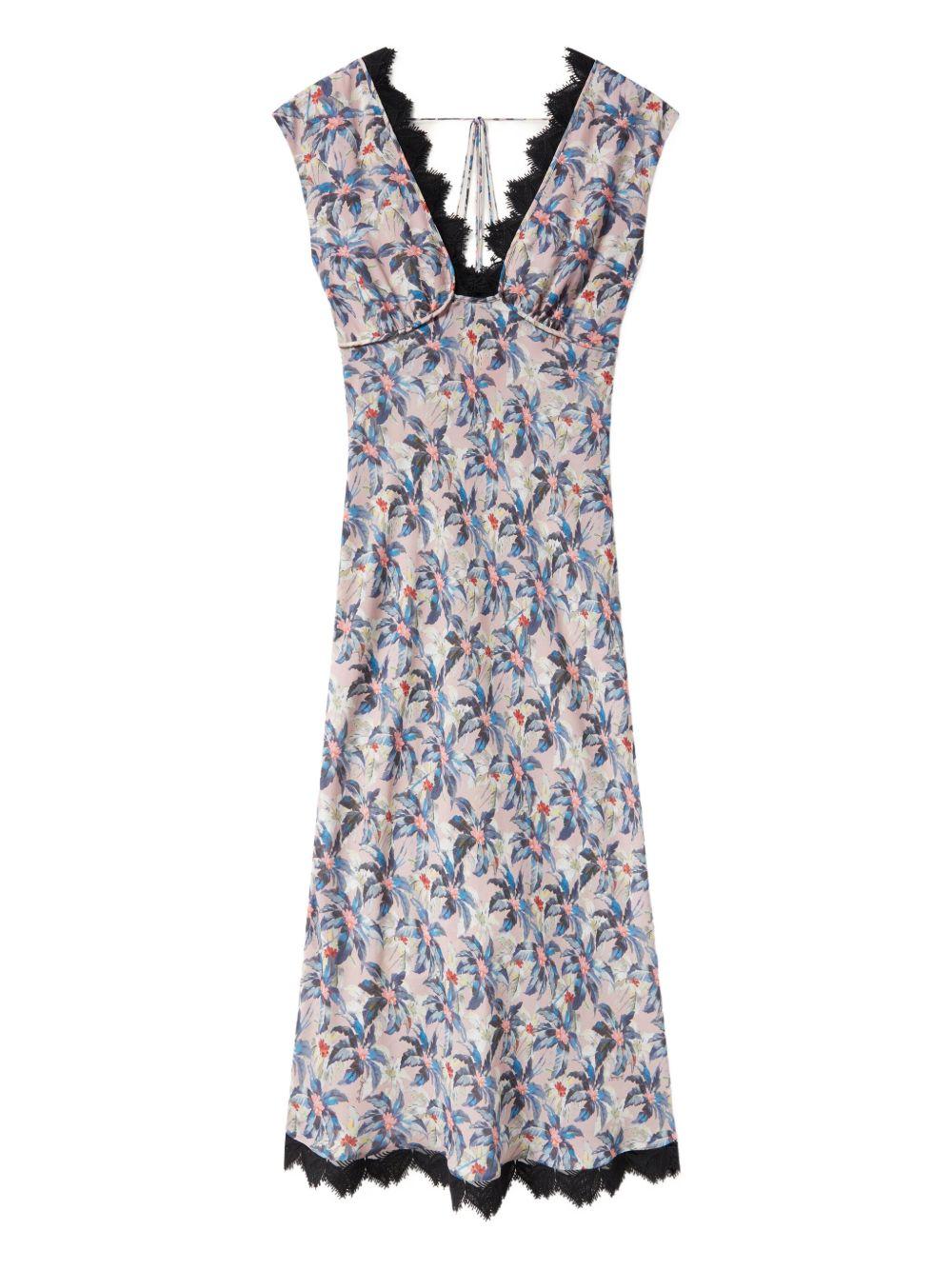 Luna floral-print V-neck midi dress Product Image