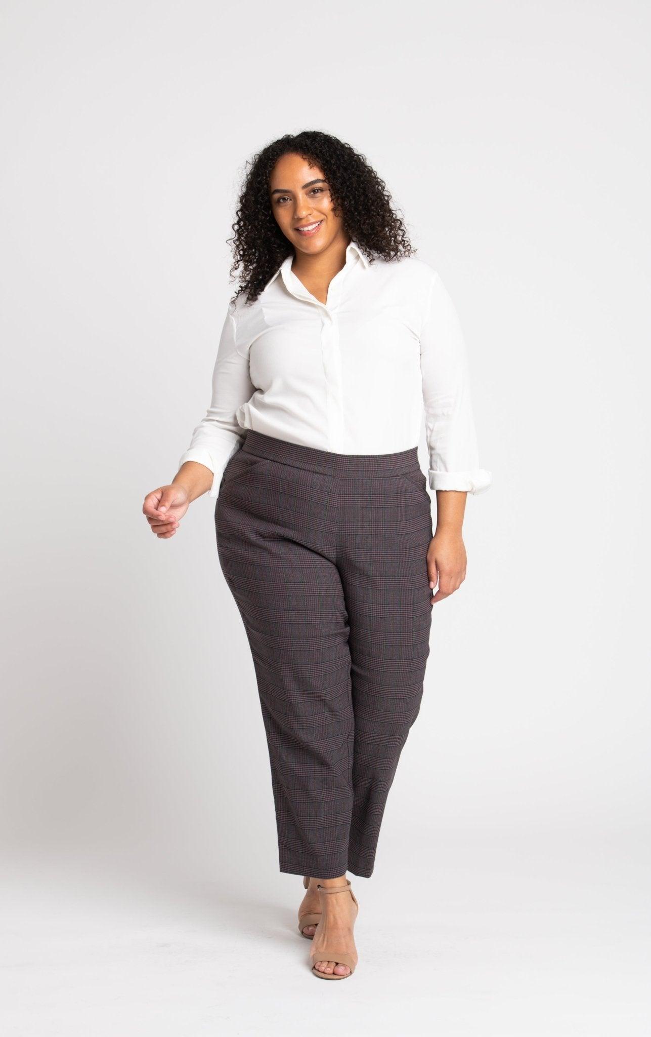 Roz & Ali™ Millennium Wine Plaid Pull On Ankle Pants - Plus Product Image