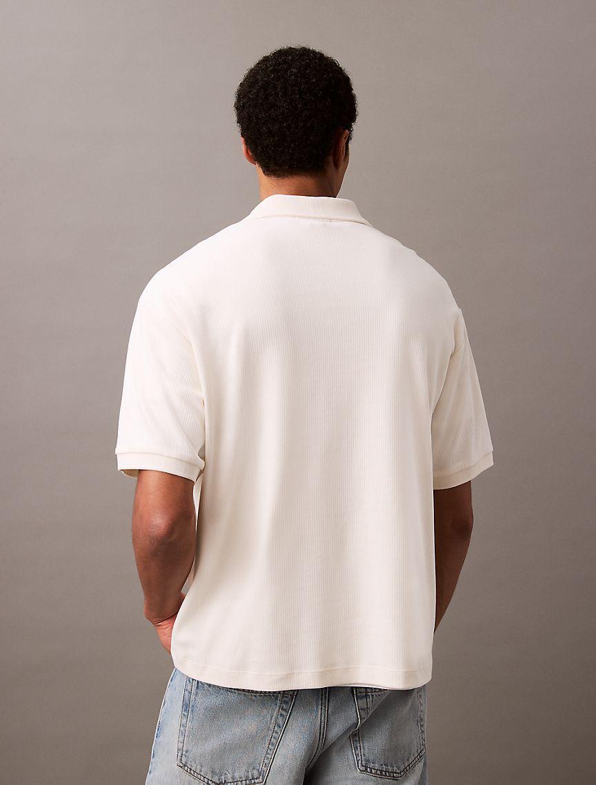 Drop Needle Ribbed Polo Shirt Product Image