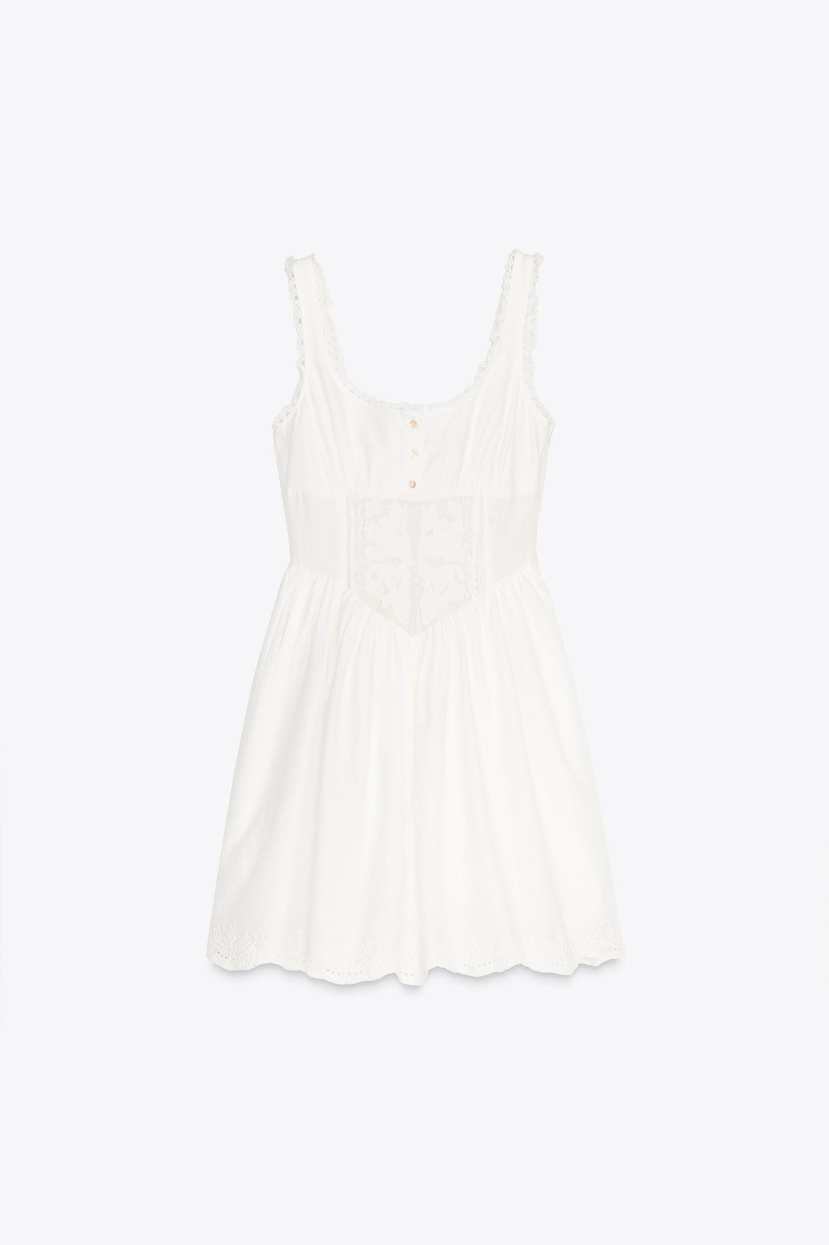 LACE EMBROIDERED MINI DRESS Product Image