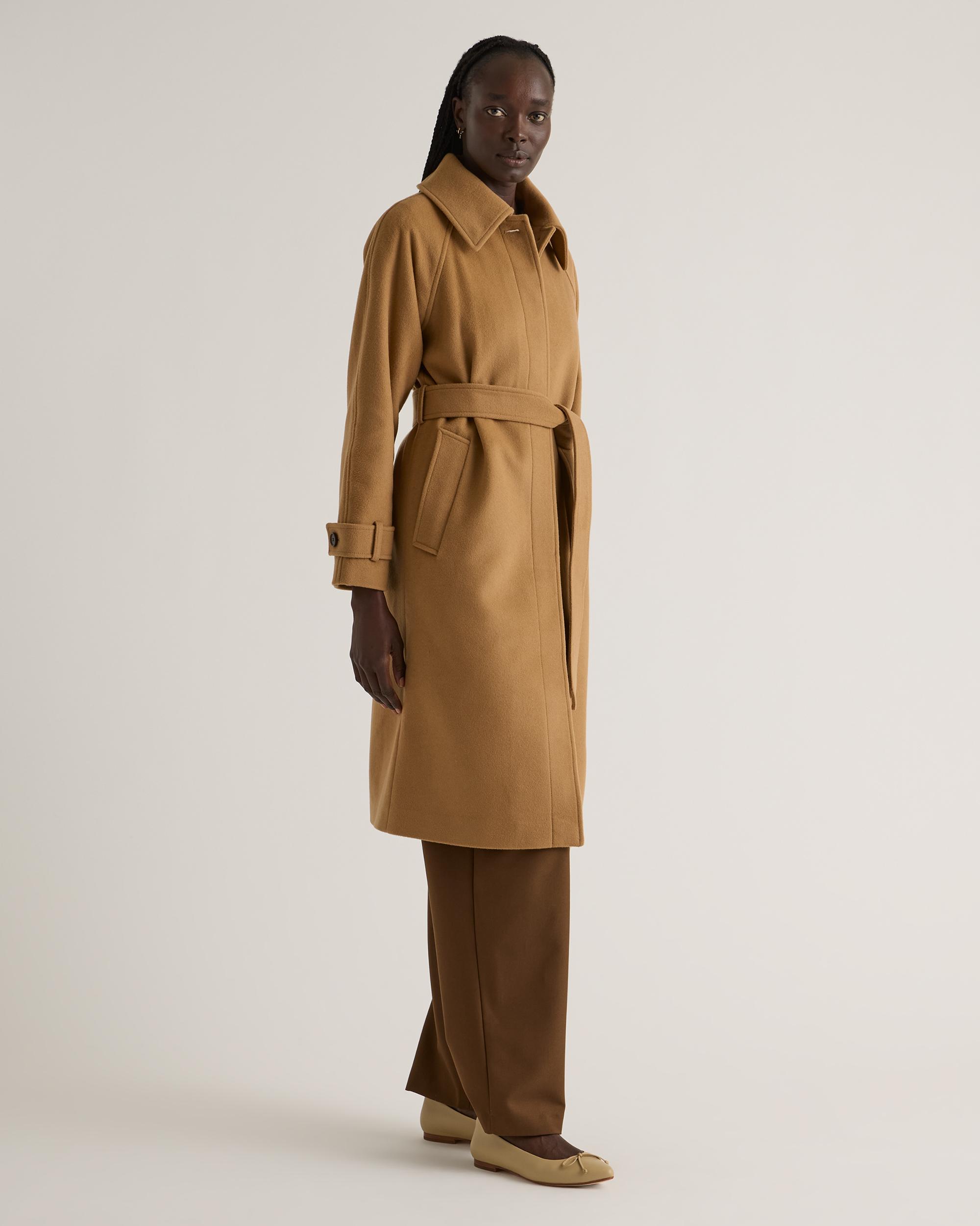 Quince | Women's Italian Wool Belted Point Collar Coat Size XL, Wool/Nylon Product Image