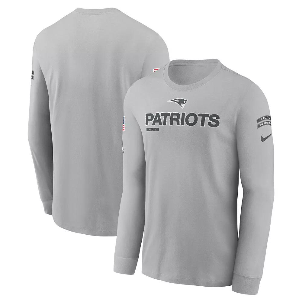 Men's Nike Gray New England Patriots 2024 Salute To Service Long Sleeve T-Shirt, Size: 3XL, Grey Product Image