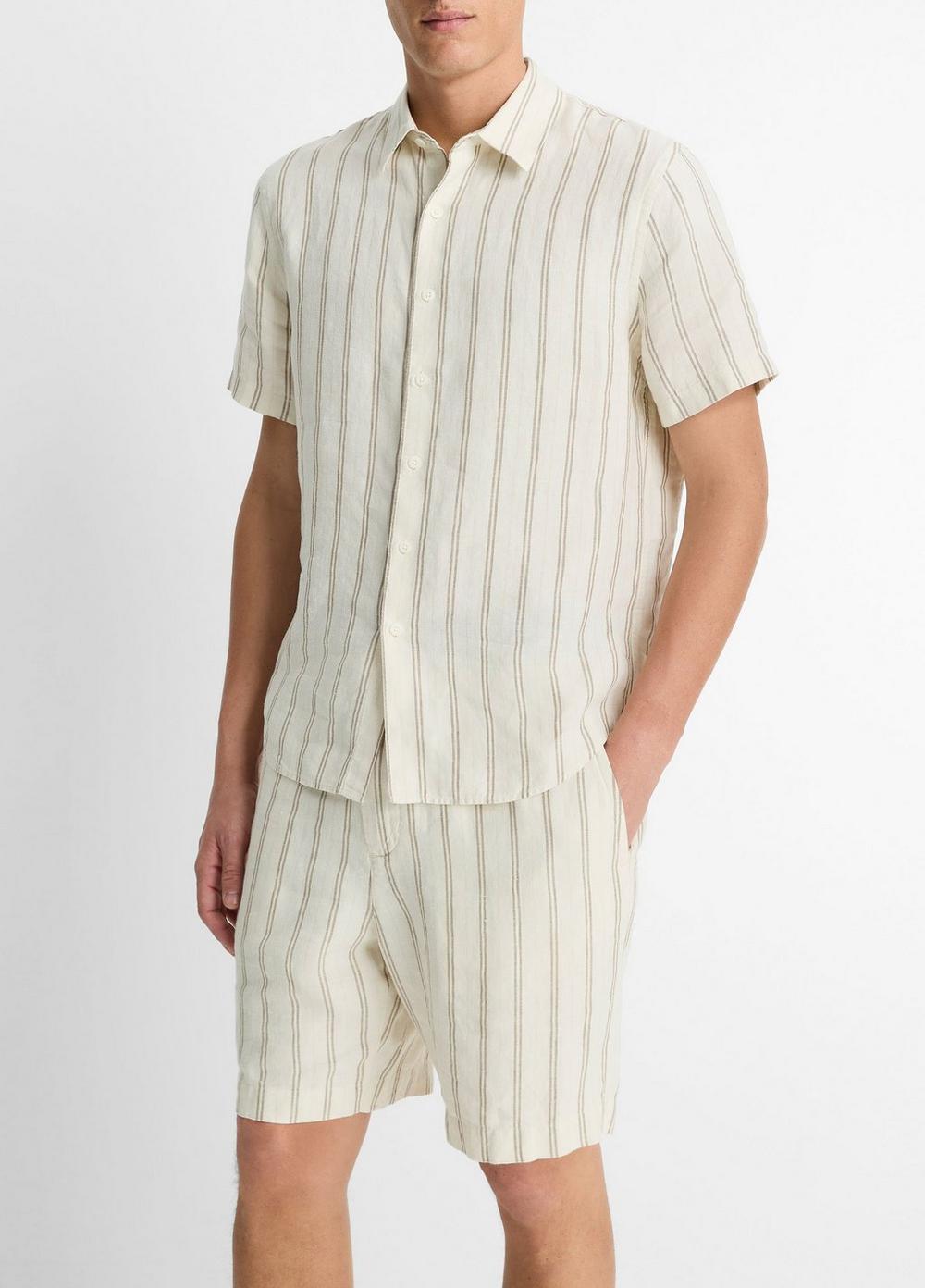 Mesa Stripe Hemp Short-Sleeve Shirt Product Image