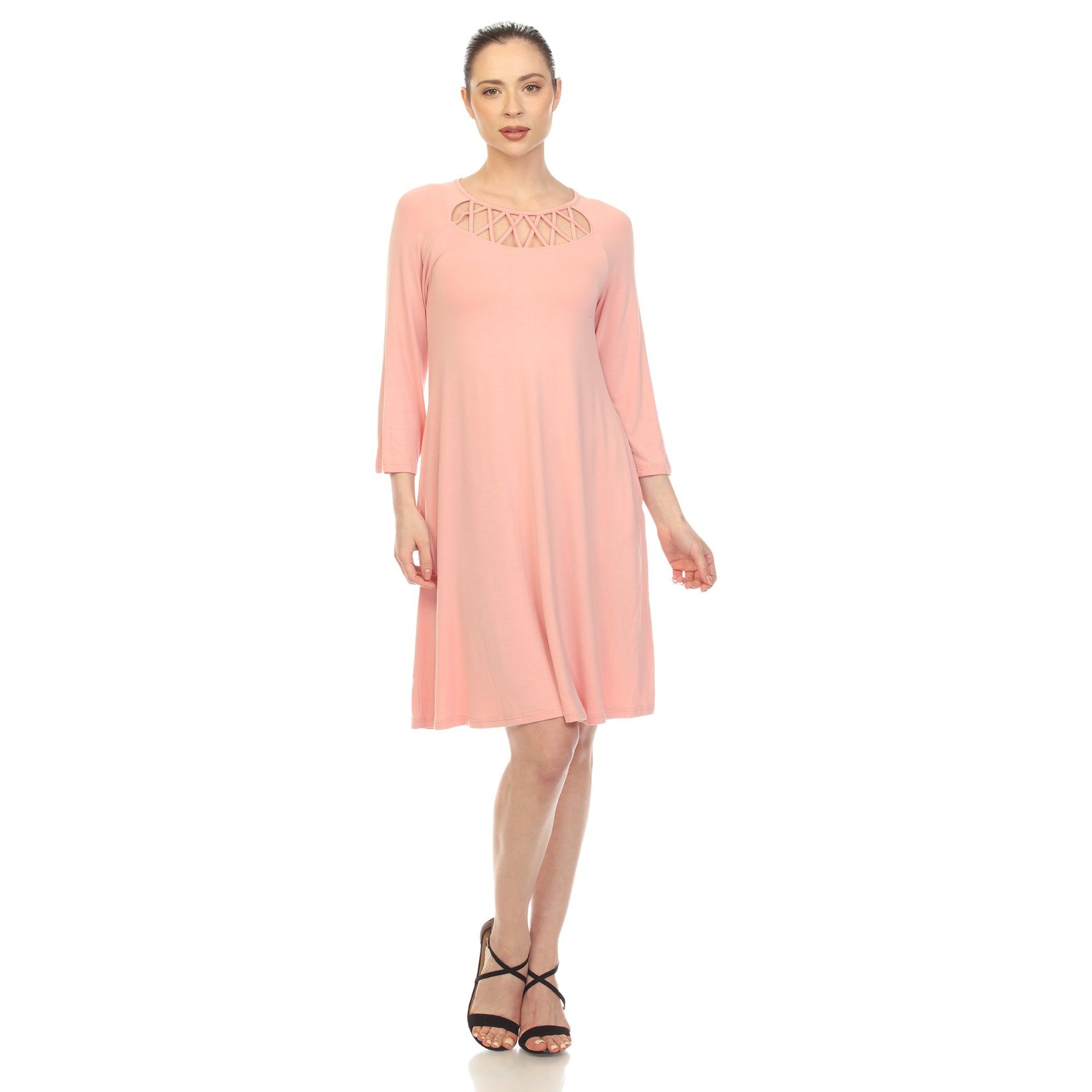 Criss Cross Neckline Swing Midi Dress Product Image