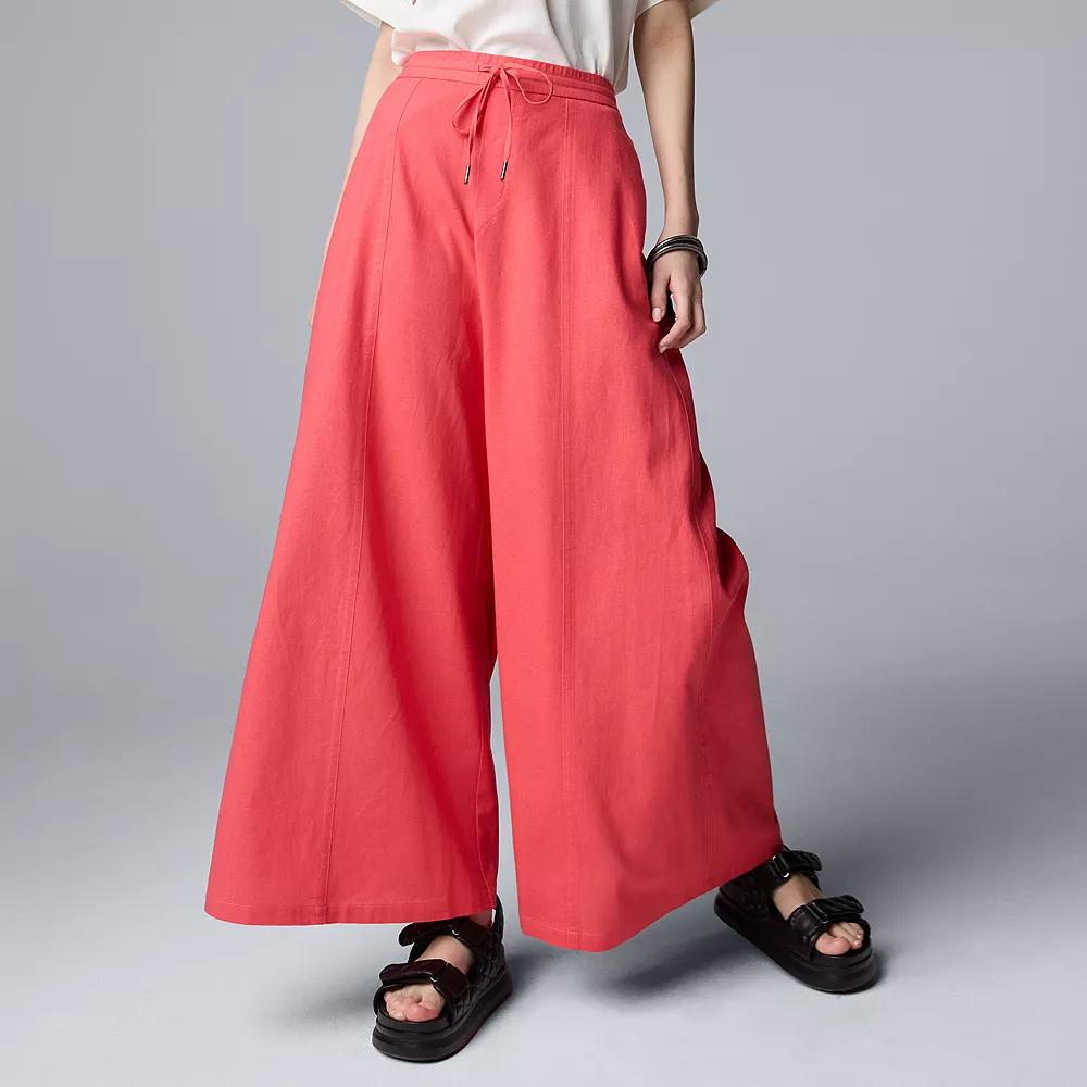 Women's Simply Vera Vera Wang Linen Blend Wide Leg Pants,  Product Image
