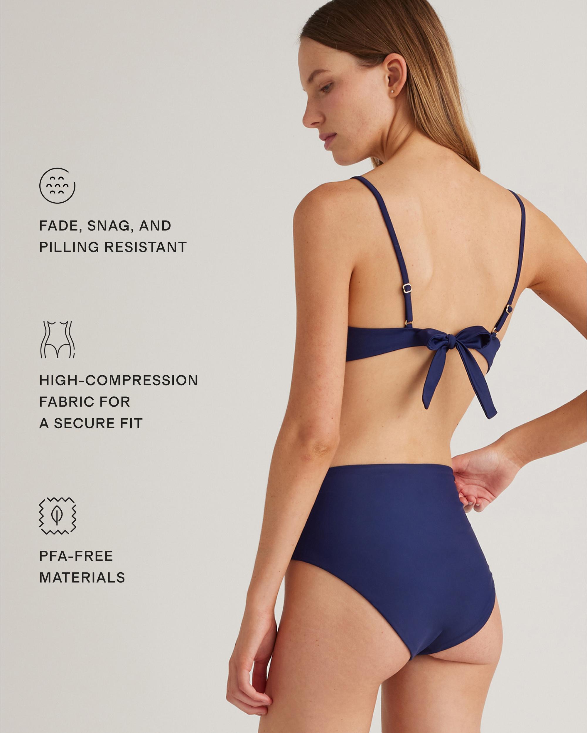 Quince | Women's Italian High-Rise Bikini Bottom 78% Recycled Polyamide, 22% Spandex Product Image