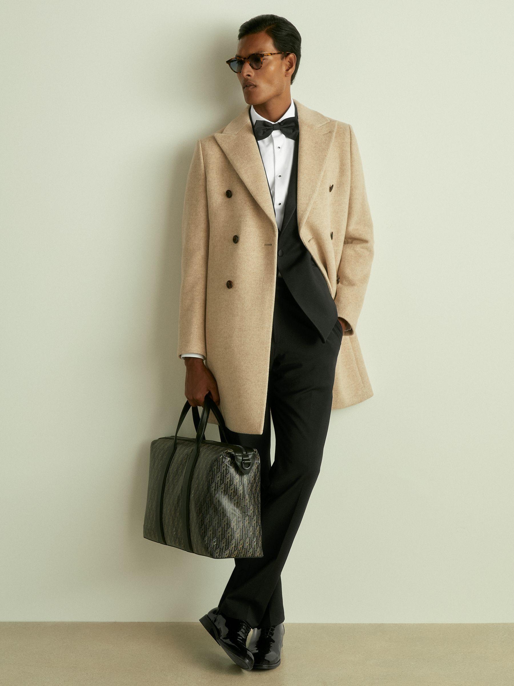 Regular Fit Single Breasted Tuxedo Jacket in Black Product Image