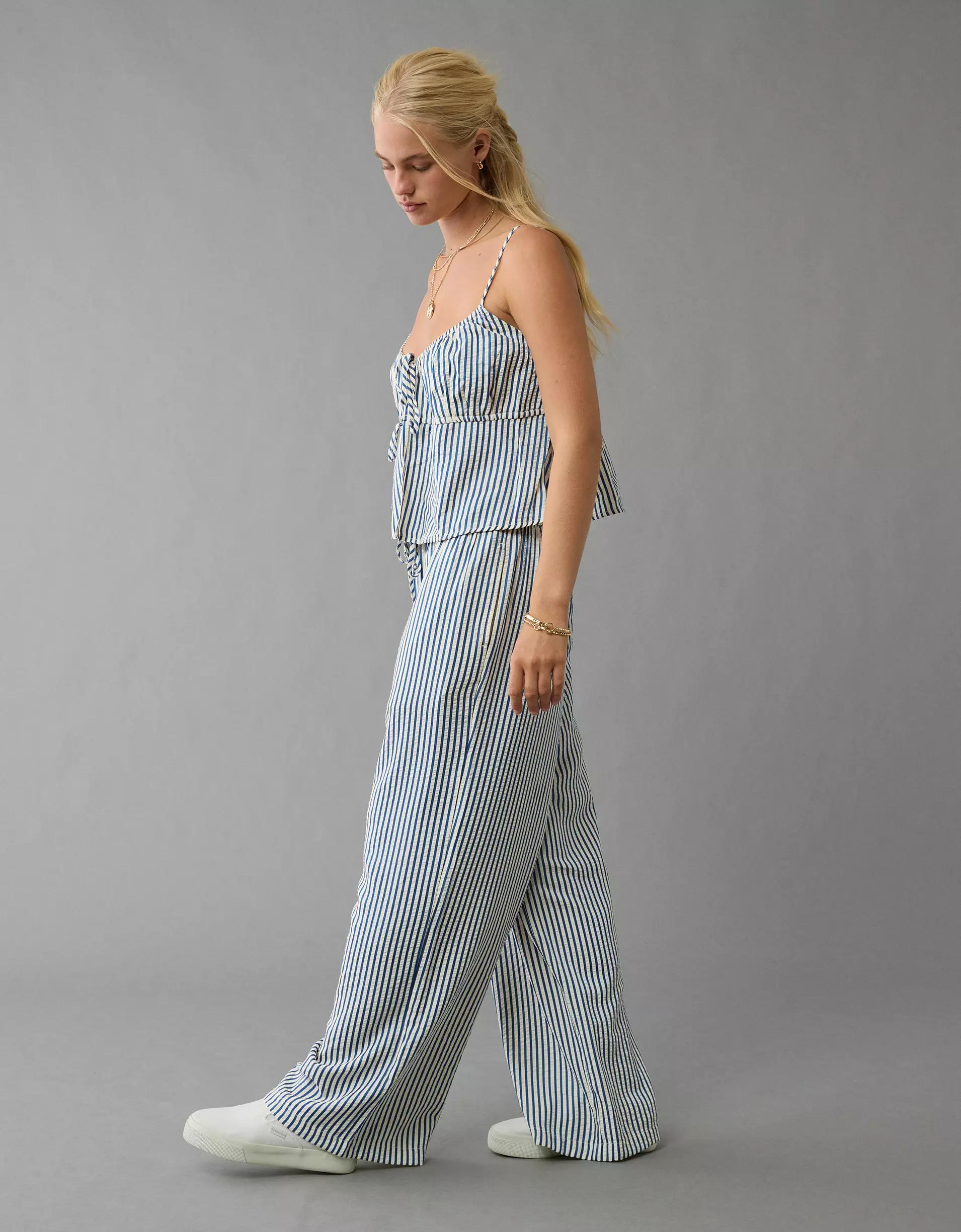 AE High-Waisted Seersucker Pant Product Image