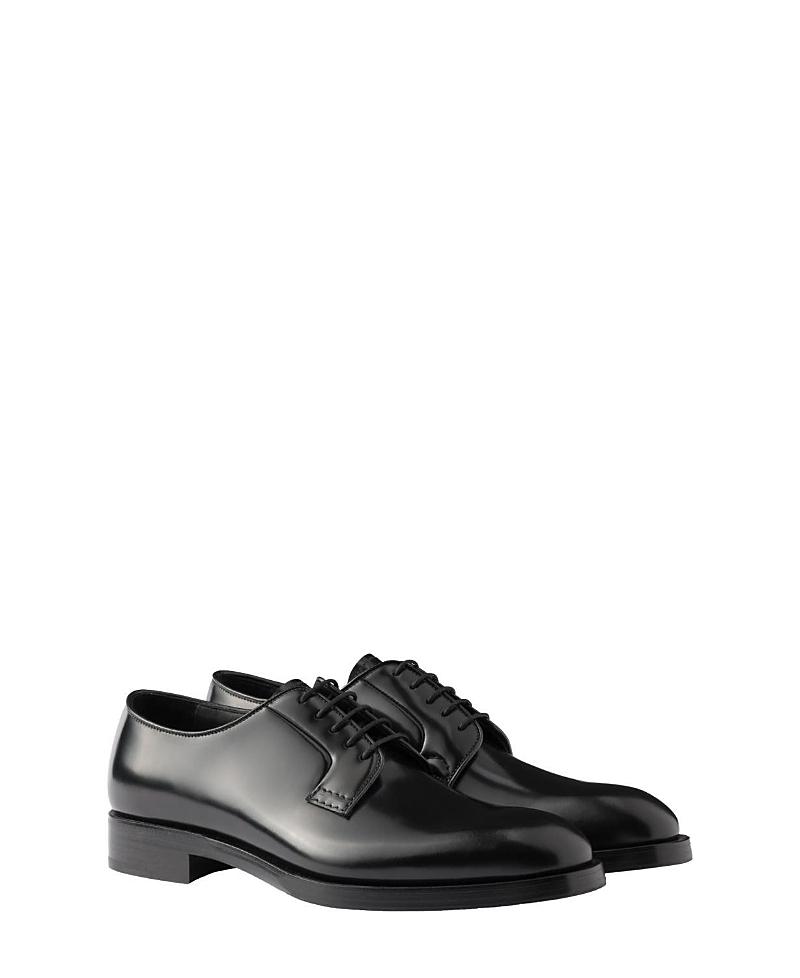 Prada Mens Brushed Leather Lace-Up Shoes Product Image