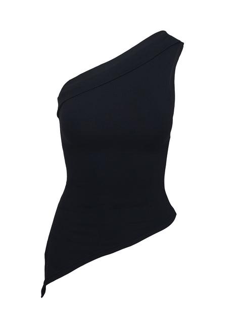 Lunah One Shoulder Top Black Product Image