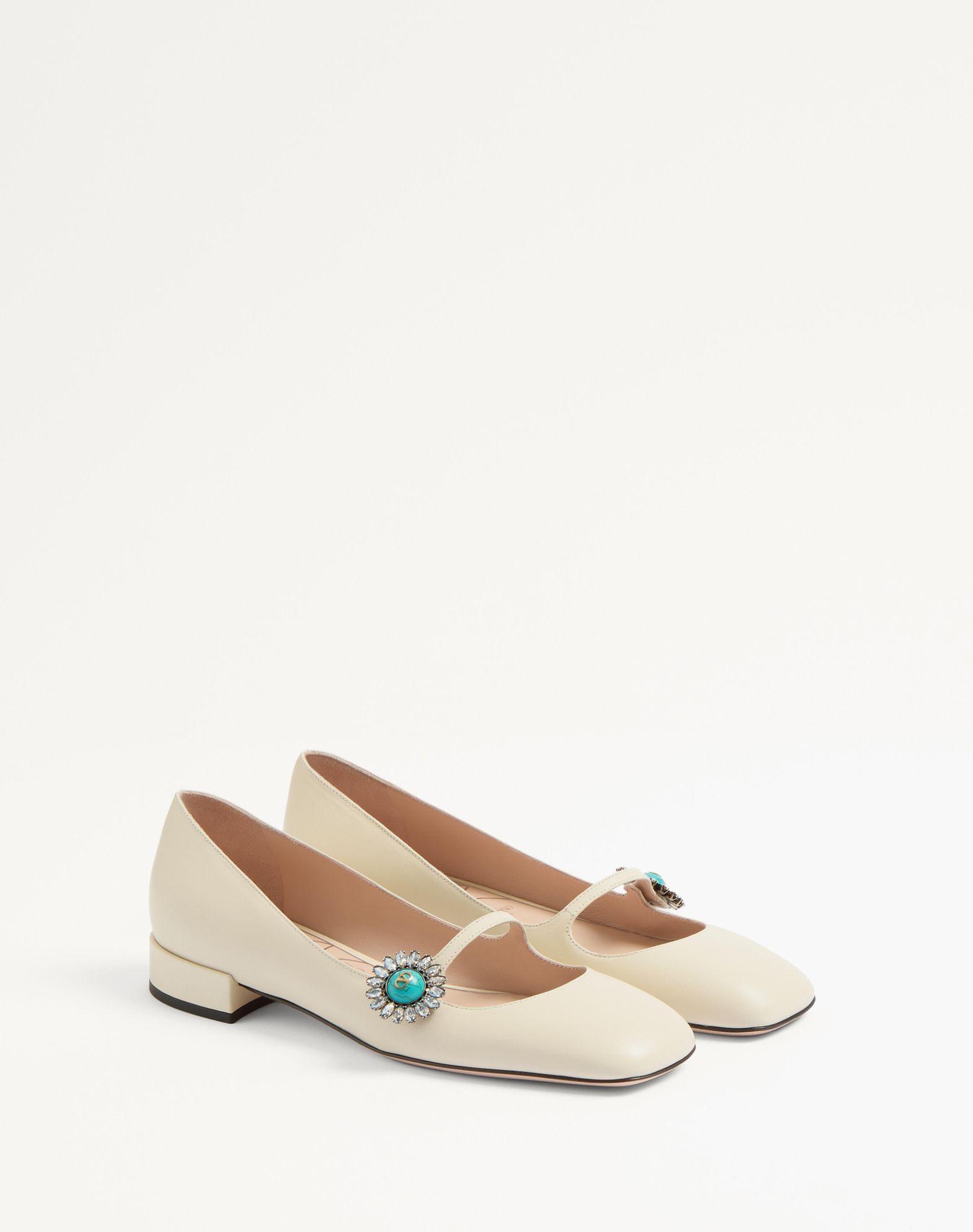 Mary-Jane Preshoes Ballerina In Kidskin With Jewel Button 20Mm Product Image