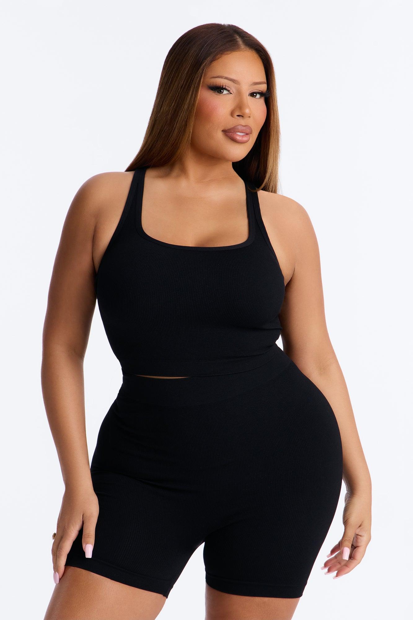 Core Power Seamless Biker Short Set - Black Female Product Image