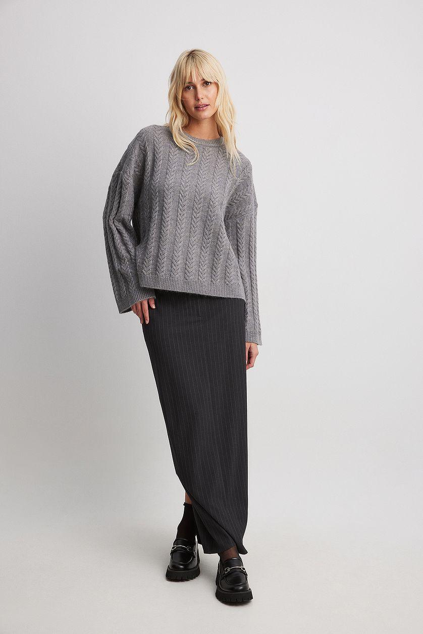 Oversized Knitted Cable Sweater Product Image