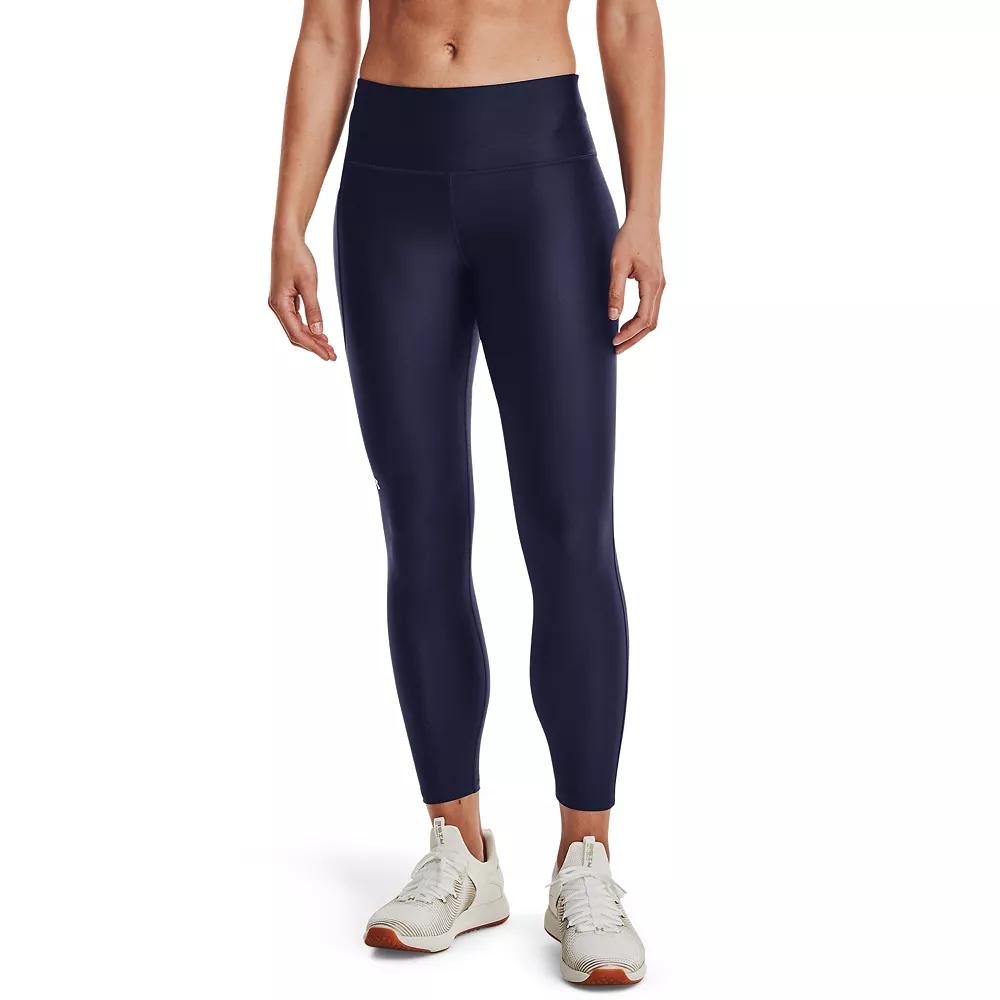 Womens Under Armour Tech High-Waisted Ankle Leggings Black Navy Product Image