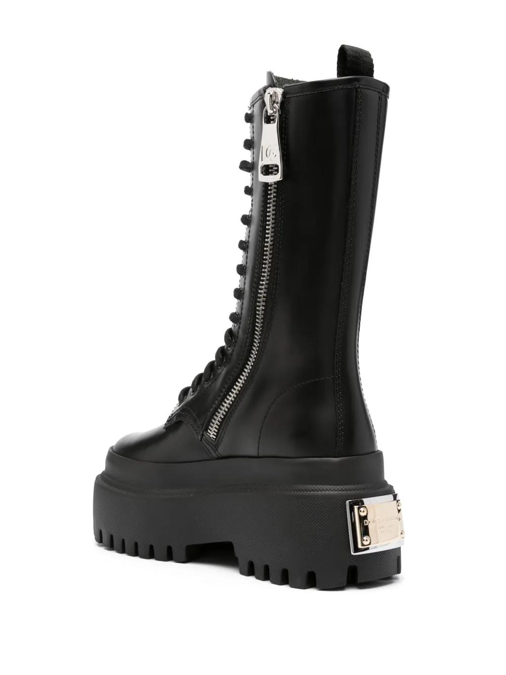 platform leather combat boots Product Image