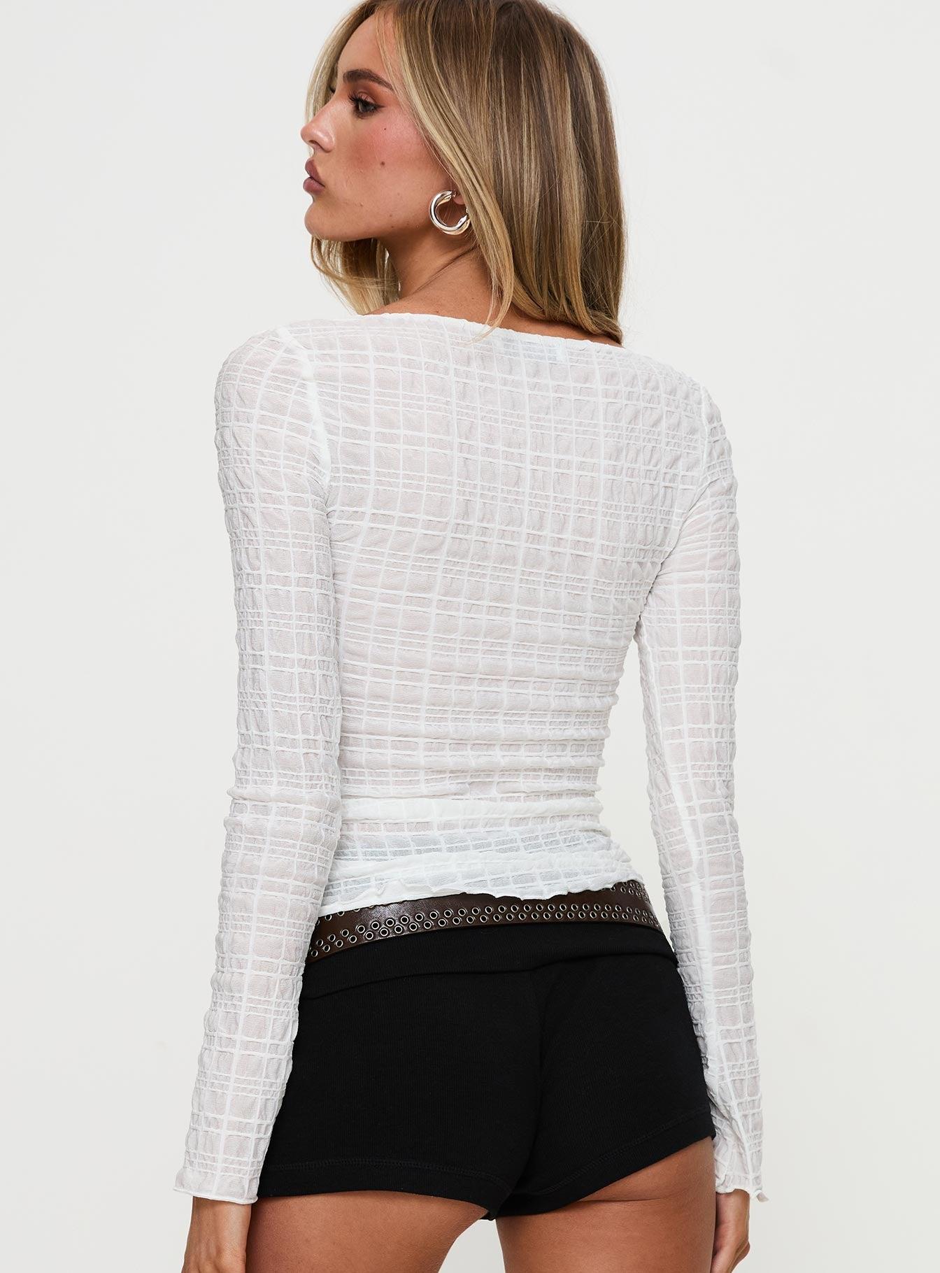 Raelynne Tie Detail Top White Product Image