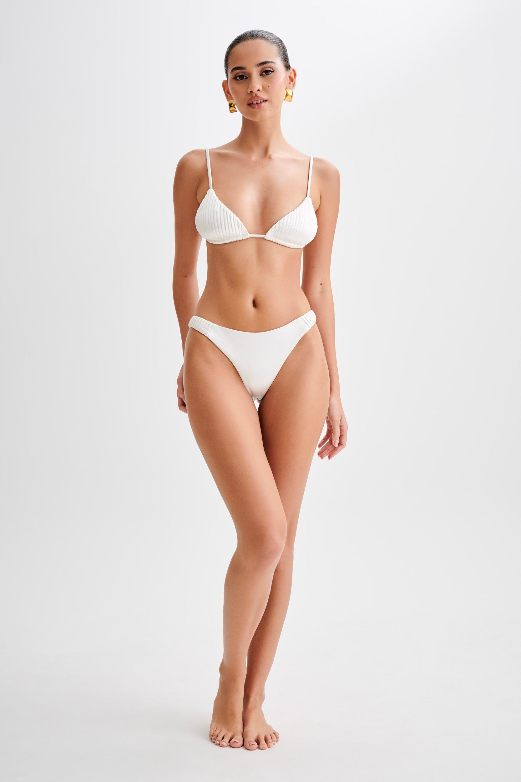 Michelle Pleated Bikini Top - Ivory Product Image