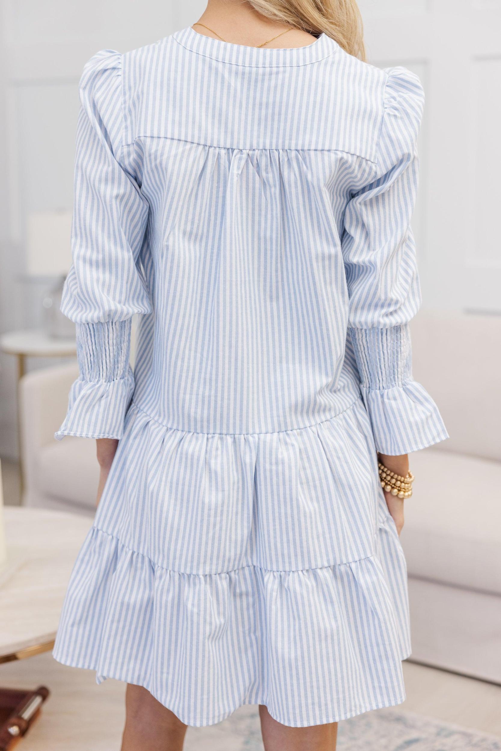 NURSING COLLECTION: In Your Happy Place Blue Striped Dress Female Product Image