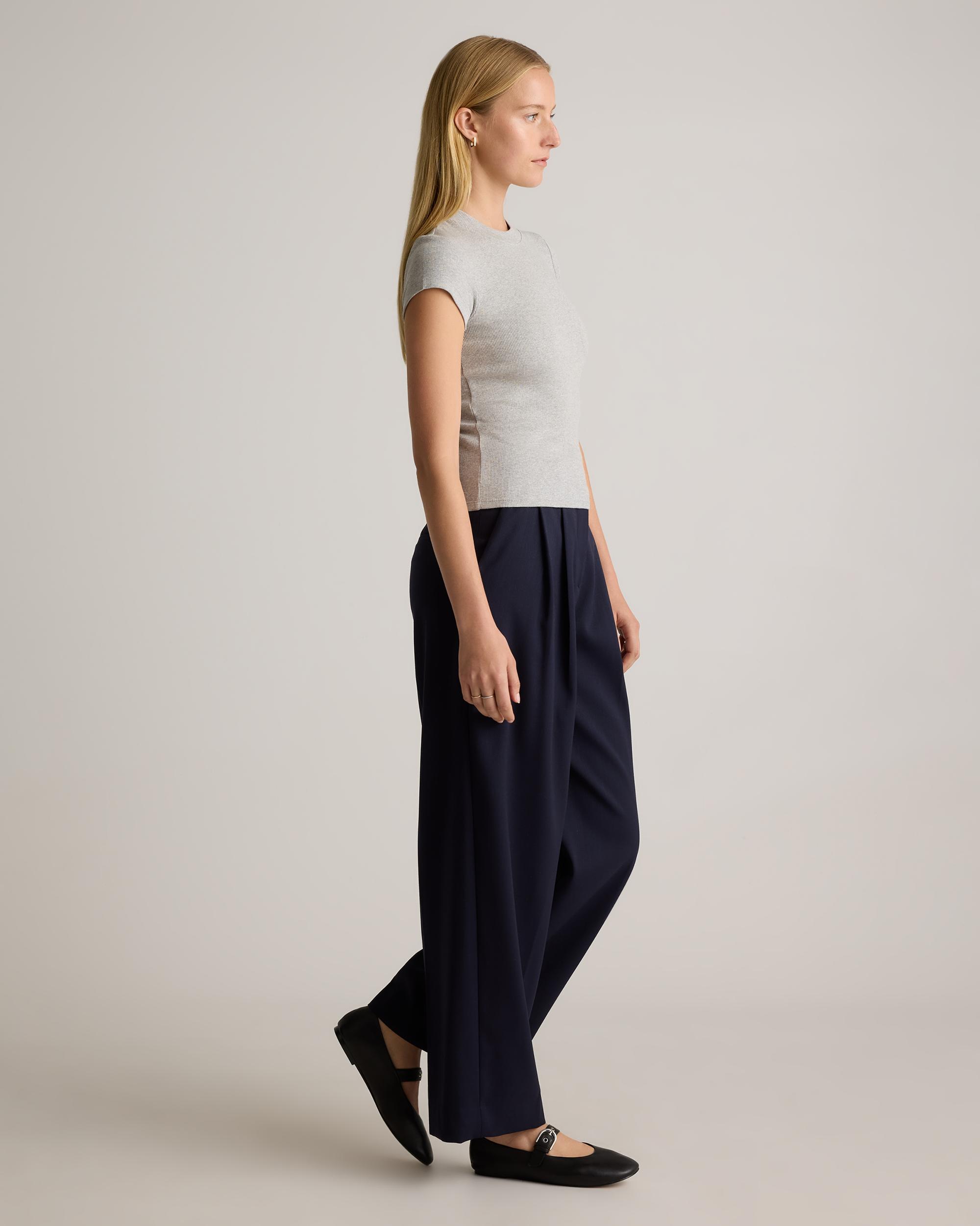 Quince | Women's Micro-Rib Crewneck T-Shirt Organic Cotton Product Image