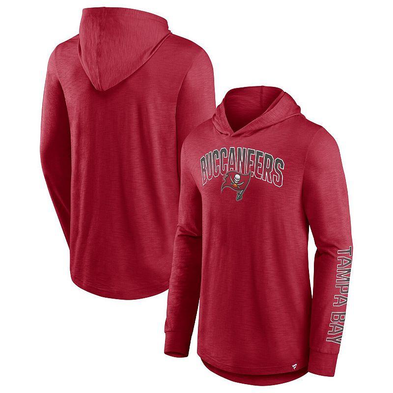 Men's Fanatics Branded Red Tampa Bay Buccaneers Front Runner Long Sleeve Hooded T-Shirt, Size: XL Product Image
